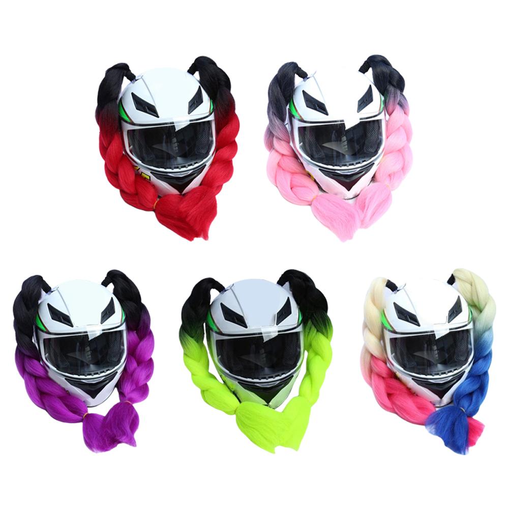 Universal Helmet Decoration Braids Motorcycle Helmet Thick Braid Dreadlocks Ponytail Braid Fashion Helmets Punk Style Hair Decor