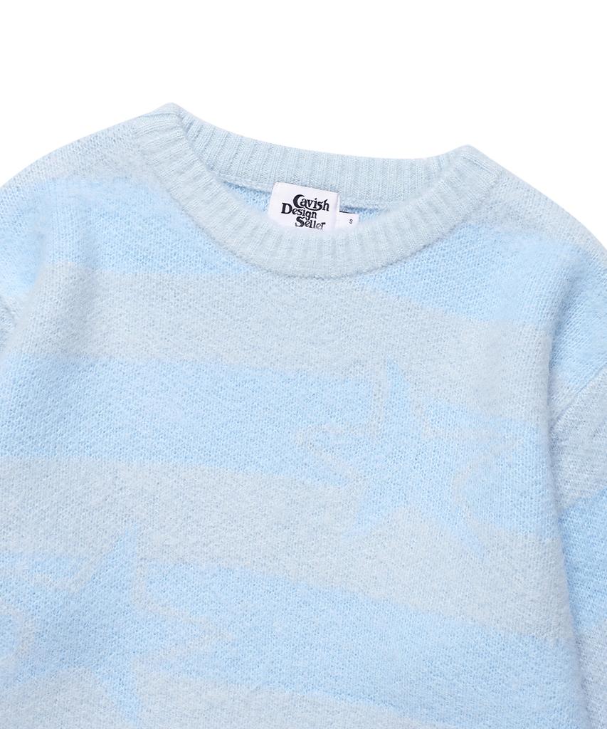 CAVISH Brushed Star Knit Sweater Blue(Cv2Ffuk600A)