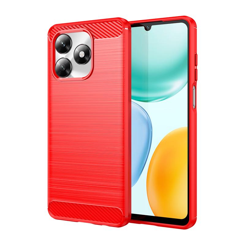 Para Capa Honor X5c Plus Capa Para Honor X5c Plus Anti-choque Silicone Macio Fibra de Carbono Capa Traseira para Celular Para Capa Honor X5c Plus