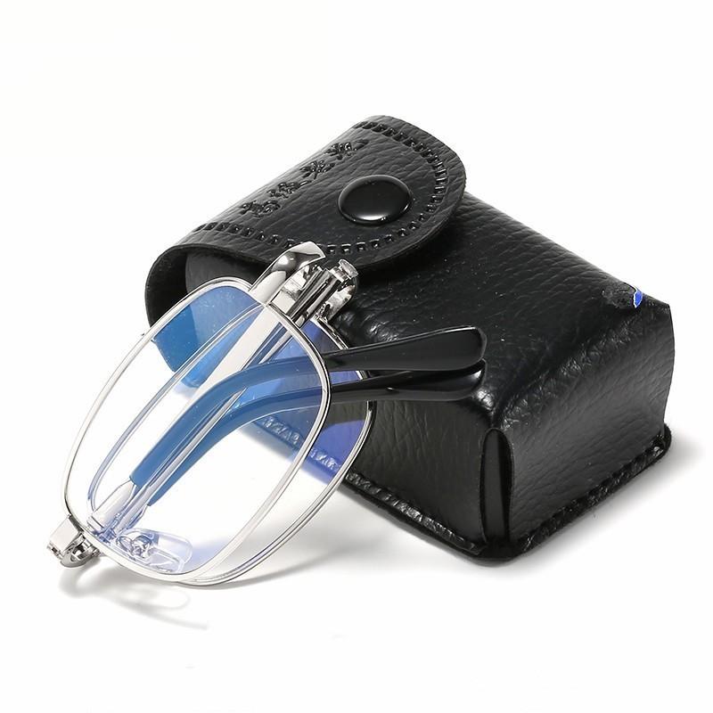 Vintage Foldable Reading Glasses Men Women Retro HD Lens Portable Folding Eyewear with Box Unisex Fashion