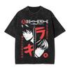 2026 Summer Death Note L Light Yagami Anime Washed T-shirt Men Women Vintage Oversized Streetwear Harajuku Casual Cotton Tee