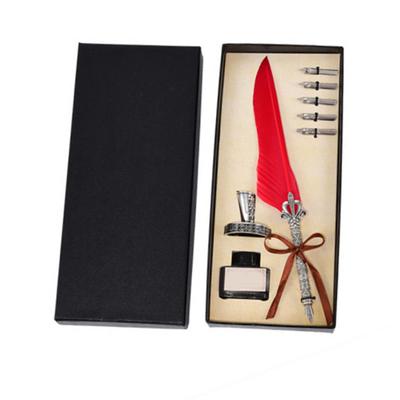 Quill Pen Stainless Steel Copper High Smoothness Elegant Colors European Retro Style Feather Pen