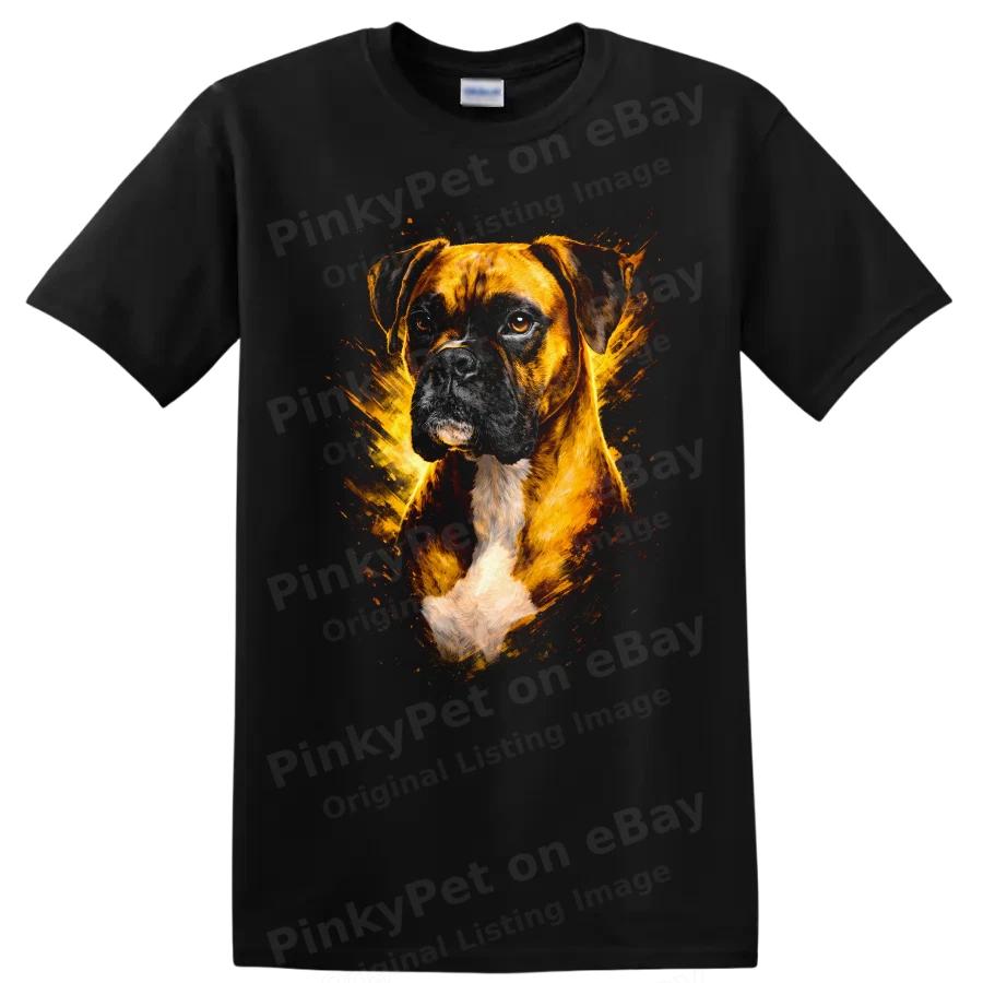 Boxer Dog Art T Shirt Cool Dog Lovers Gift w/ Unique Doggie Tee Design