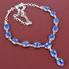 Facettierte Tansanit-Quarz-Halskette Edelstein Antiker Schmuck 925er Sterlingsilber Halskette Handgefertigt Verstellbare Kette Halskette Verlobungsgeschenke