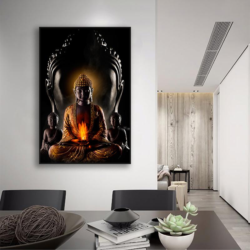 God Buddha Wall Art Prints Buddha Statue Canvas Painting Buddhism Wall Pictures For Living Room Religious Posters Wall Decor