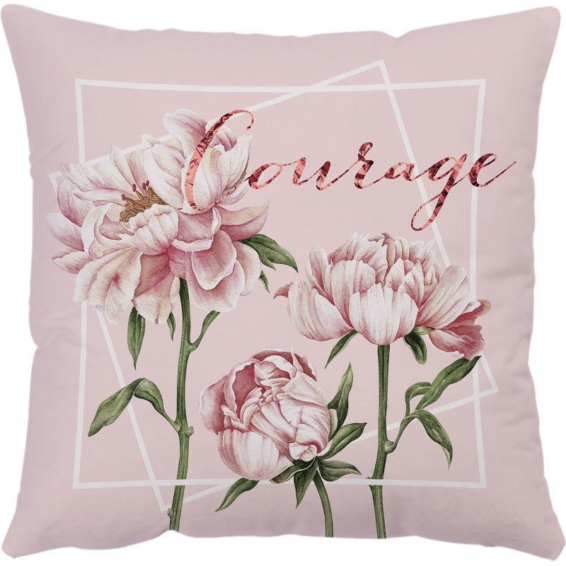 Housse de Coussin Décoration d'Intérieur de Luxe Bureau Canapé Voiture Imprimé Fleur Rose