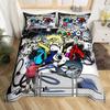 Housse de couette Graffiti Hippie Hip Hop pour Enfants Adolescents Adultes Mur Art Urbain Rue Thème Housse de couette Polyester Décorations de Chambre