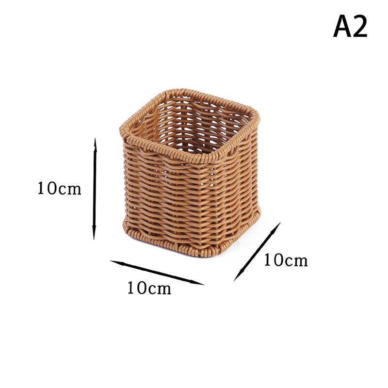 Imitation Rattan Hotel Restaurant Knife And Fork Basket Chopstick Storage Box Seasoning Jar Basket Kitchen Storage Rack