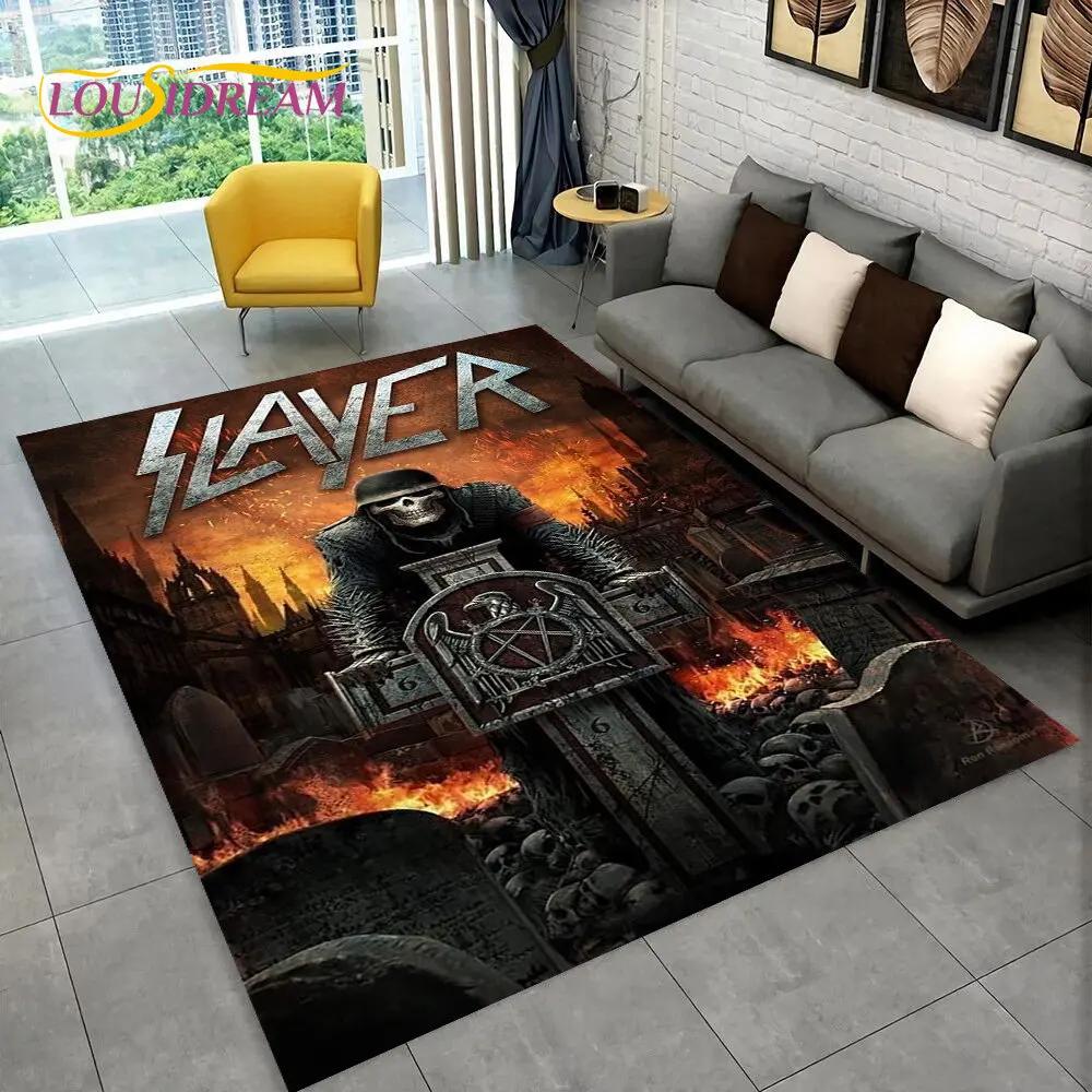 Χαλί χώρου μουσικής Slayer Heavy Metal Band, Χαλί με χαλί για το σπίτι Σαλόνι Υπνοδωμάτιο Καναπέ Διακόσμηση πόρτας, τα παιδιά παίζουν αντιολισθητικό πατάκι