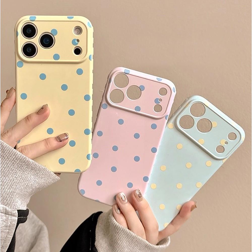 INS Lovely Polka Dot Cute Glossy Film Hard Phone Case for Samsung Galaxy 17 07 A16 A56 A26 A36 A55 A35 A15 A54 A14 A24 A25 4G 5G