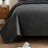 Ultrasonic Washed Cotton Solid Quilted Air Conditioner Bed Cover 3 Pieces Set, Four Seasons Double Size Comforter Bedspread