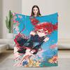 Kasane Teto Character Warm Soft Blanket  Kids Plush Throw Blanket Fluffy Living Room Flannel Bedspread Sofa Bed Cover