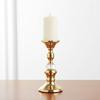 European Style Gold Metal Pillar Candlestick Non-slip Bottom Candle Stand Banquet