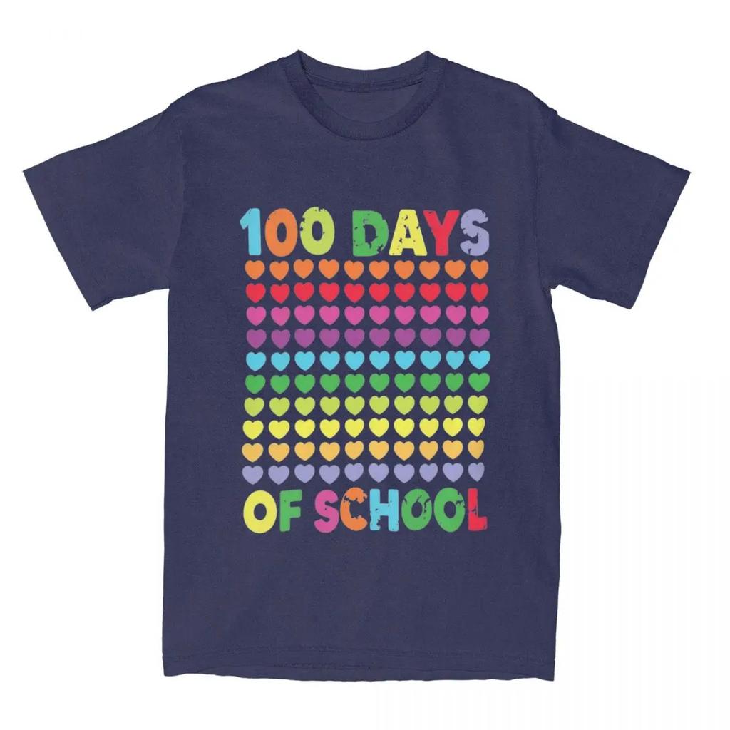Heart Love 100 Days Of School Shirt Merchandise Men Women Novelty Tee Shirt Short Sleeve Tops Gift Idea