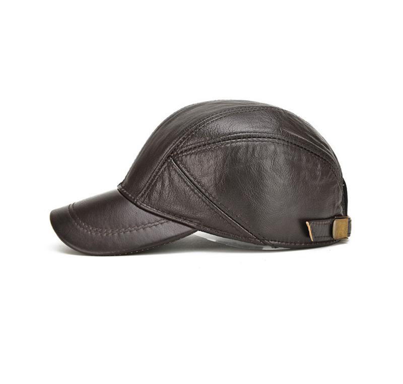 Northwood High Quality Cowhide Genuine Leather Baseball Cap Men Winter Snapback Trucker Cap