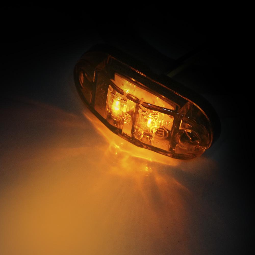 For Trailer Truck Caravan LED Side Marker Lamp Side Clearance Marker Lamp Warning Lights 1 Pair 12V- 24V