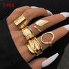 1 Set Bagues Métal Vintage Pour Femmes Hommes Cadeau Personnalisé Punk Hip Hop Irrégulier Exagéré Bagues Articulées
