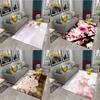 Kitchen Bathroom Non-slip Mat Living Room Bedroom Decorative Rug Beautiful Peach Blossom Rug Creative Flower Rug