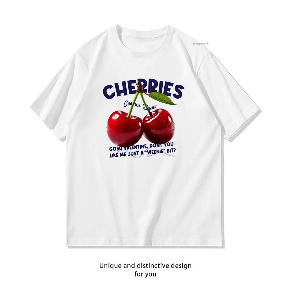 Cherry Infusion Sweet and Juicy Fruit Tshirt WoUnisex Unisex Summer Cotton Cartoon Graphic T Shirts Adult Classic Oneck Shortsleev