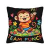 Adorable Cute Baby Monkey Punch Pillow Cover Vintage Pillow Case For Sofa Car Home Decor Graphic Pillowcases Gift Idea