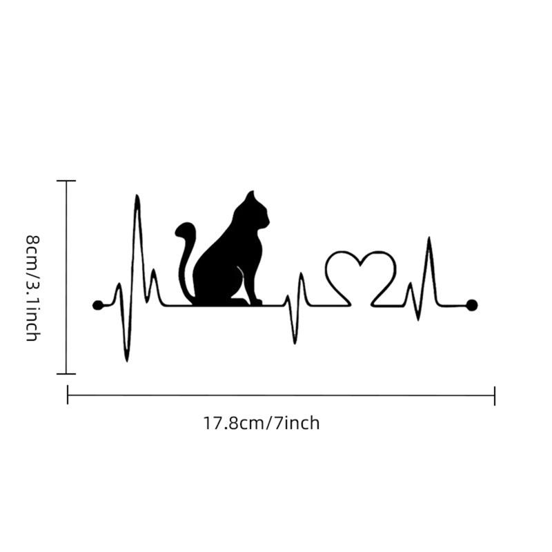 2Pcs Car Sticker Pet Cat Heartbeat Lifeline Creative Truck Automobiles Motorcycles Exterior Accessories