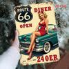 Vintage Americana Classic Car Diner Metal Tin Wall Sign Garage Bar Decor