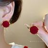 Silver Needle Flocked Round Square Stud Earrings: Elegant and Versatile High-End Jewelry