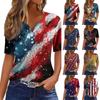 Women's T Shirt Tee Print Button Short Sleeve Daily Weekend Fashion Basic V- Neck Regular Top