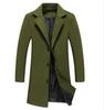Heren Koreaanse Stijl Slim Fit Middellange Wollen Jas - Herfst/Winter Mode Trench Bovenkleding