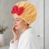Dry Hair Cap, Bow Decor Soft Thickened Fabric Hair Towel, Ultra Absorbent Hair Wrap for Women Bathing Skin Care