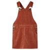 Children's Corduroy Overalls Dress, Cognac, 104
