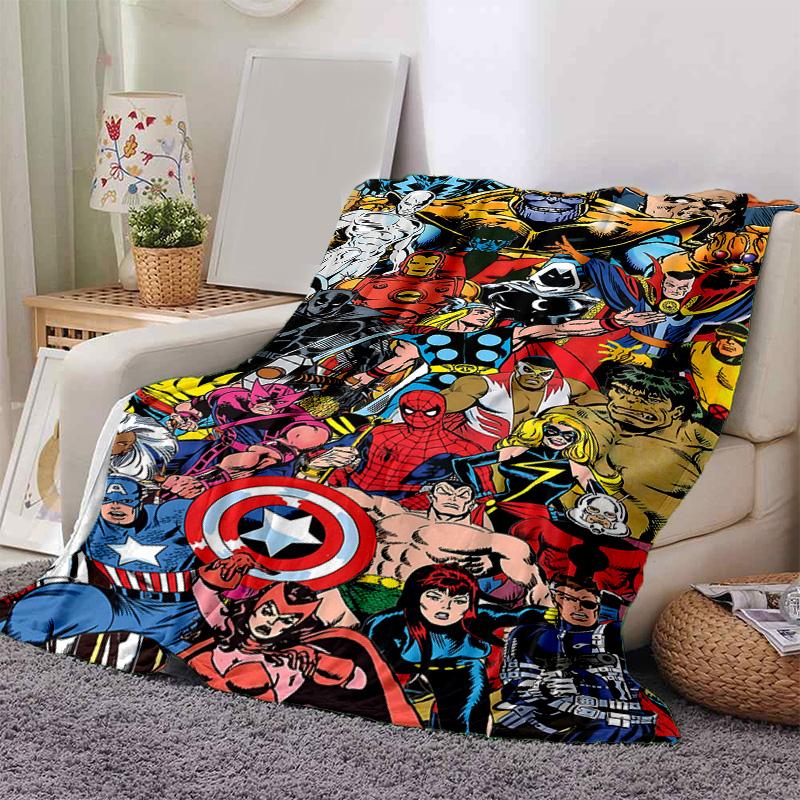 1pc Superhero Comic Characters Marvel Soft Throw Blanket Flannel All Season Light Weight Living Room/Bedroom Warm Blanket. M731030