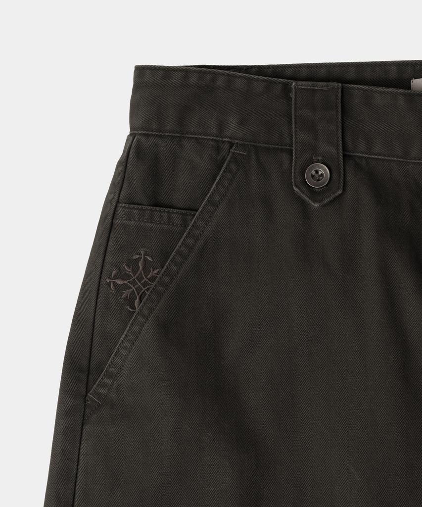 SLOWACID Washed Herringbone Cargo Pants [Charcoal]