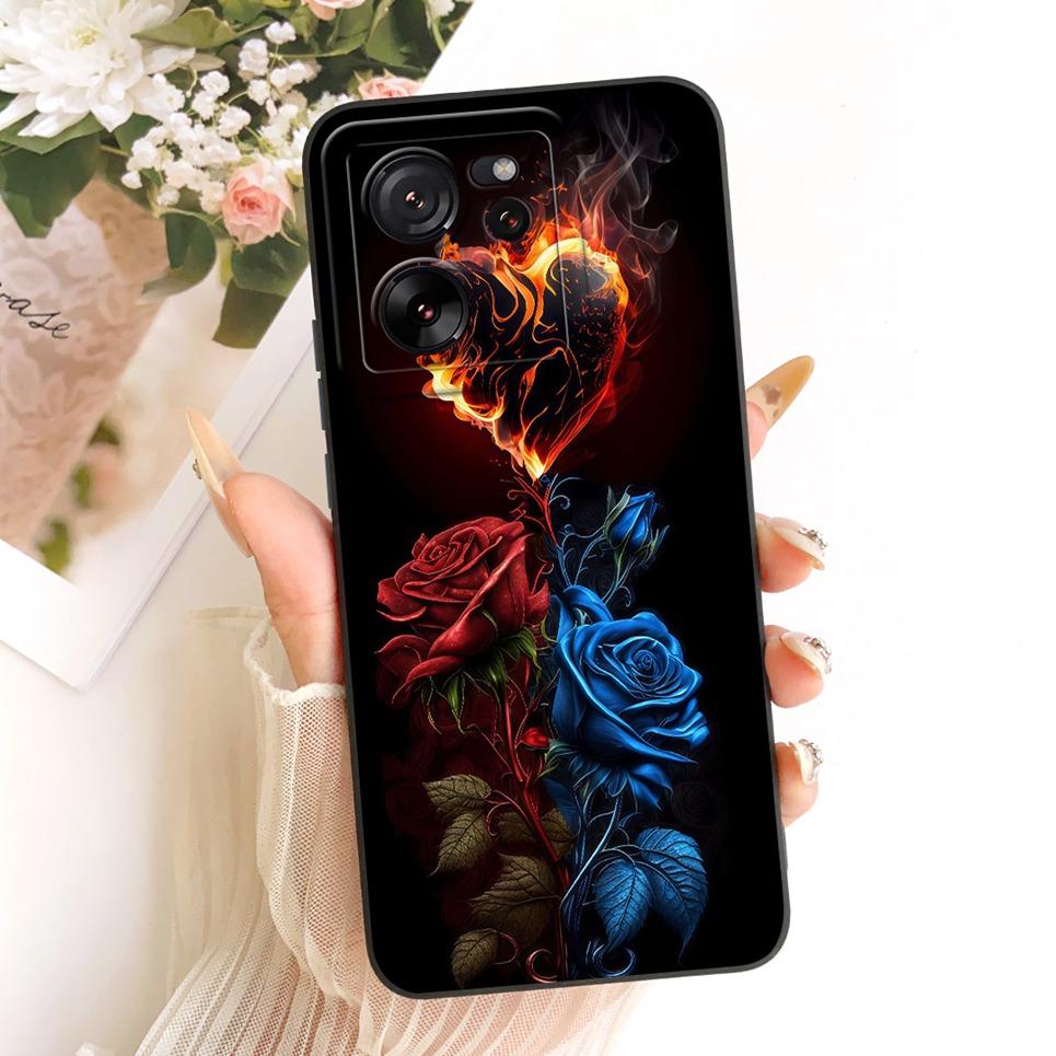 Daisy Bow Pattern Butterfly Flower Cherry Back Cover For Xiaomi 13T Pro Mi 13 13pro Phone Case Shockproof Soft Silicone Casing