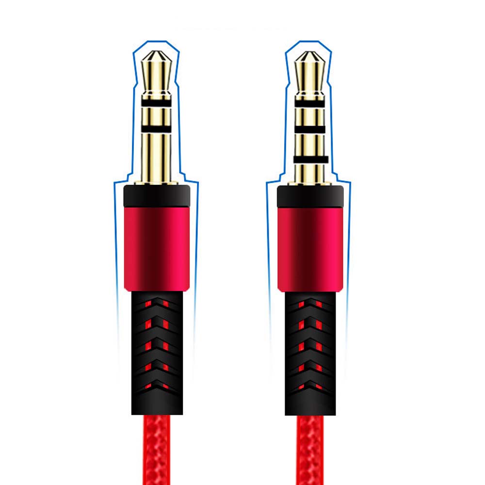 Jack Speaker Line Gold-plated Plug Nylon Braid 3.5mm To Jack 3.5mm With Mic Aux Cable Car Aux Cord Audio Cable Audio Wire