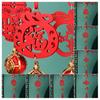 Chinese New Year Decorations Wooden Plaque Ornaments with Tassels Red Lucky Fu Pendant for Indoor Bonsai Plants Spring Festival Home Office Decor