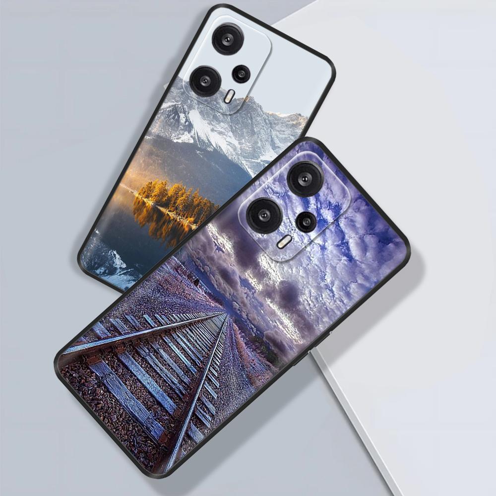 Para Xiaomi Poco F5 Pro Capa Flor Pintada Tampa Traseira Proteção Total Capa Macia para POCO F5 PocoF5 F5Pro Capas Carcaça de Telefone