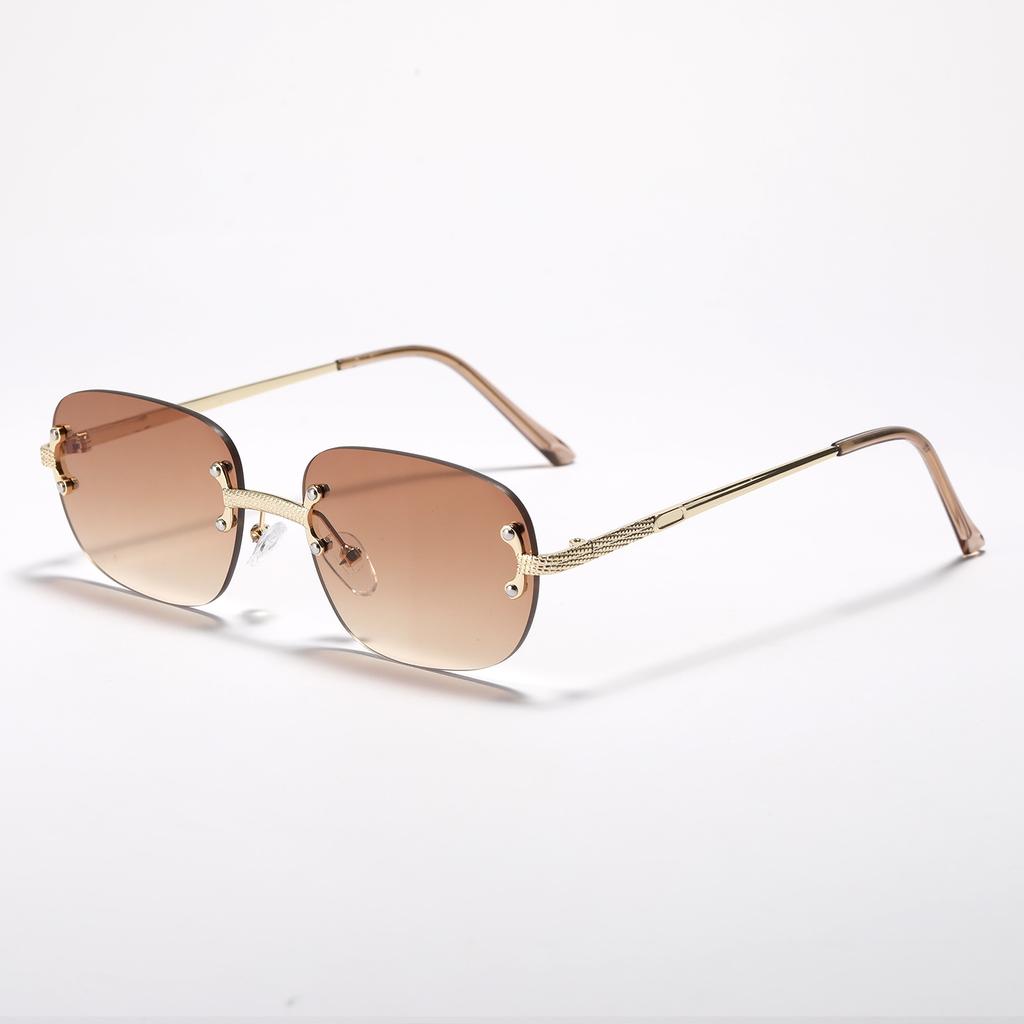 S3056 Rimless Square Glasses Men'S Diamond Trimmed Popular Retro Sunglasses Women'S Sunglasses
