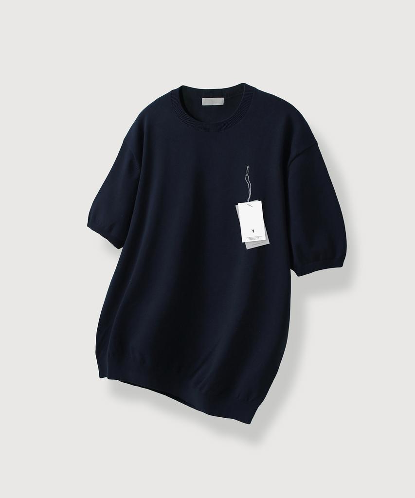 MOOD INSIDE Washable Cool Cotton Round Knit_Navy