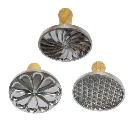 Cookie Stamp Rustproof Cookie Cutter Molds Gingerbread Cookie Press with Oak Handles Reusable Cookie Embossers for DIY Baking Cookies And Pastries