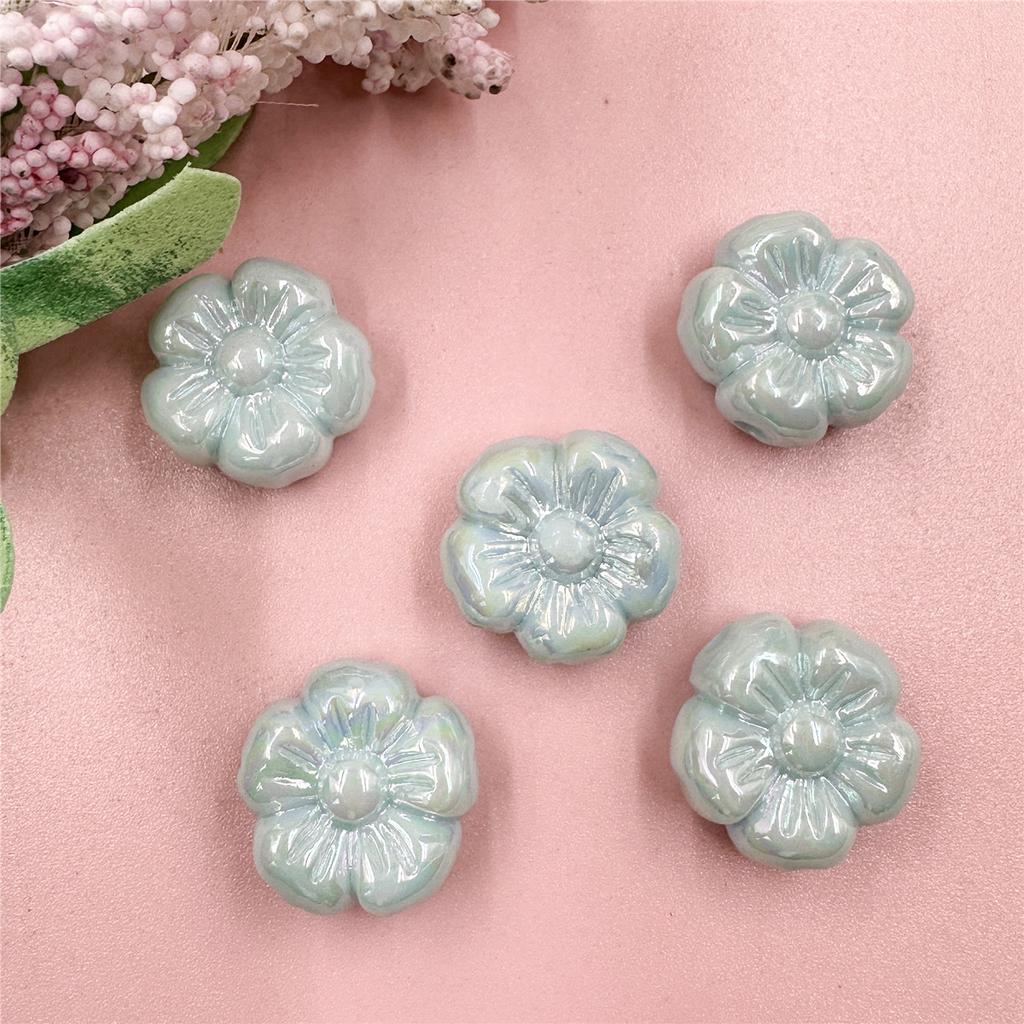 Beaded Materials Plum Blossom UV Color Plating DIY Jewelry Accessories Loose Beads 5pcs Jewelry Acrylic For Bracelet Earring Making Accessories