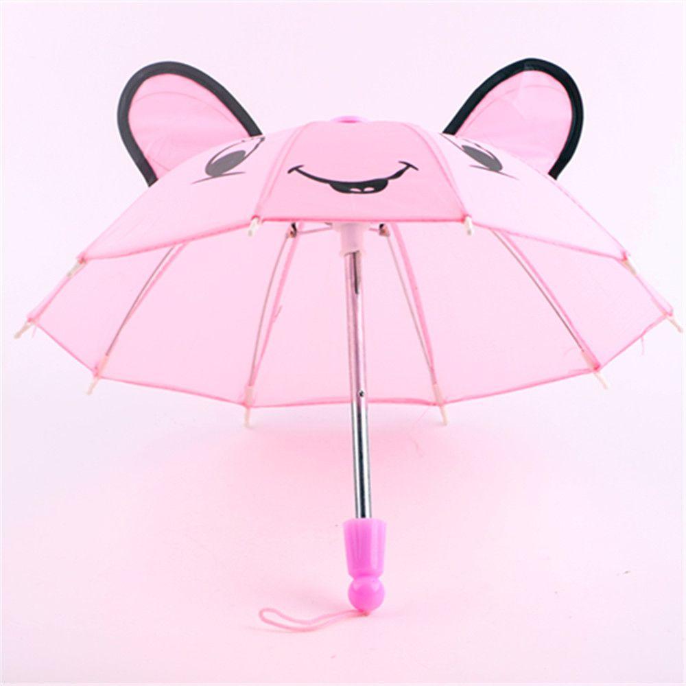 Handmade Toys Dolls Umbrella Animal Patterns Umbrellas Sunshade Doll Accessories