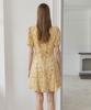 Bember Half Sleeve Chiffon Flare Dress_Yellow