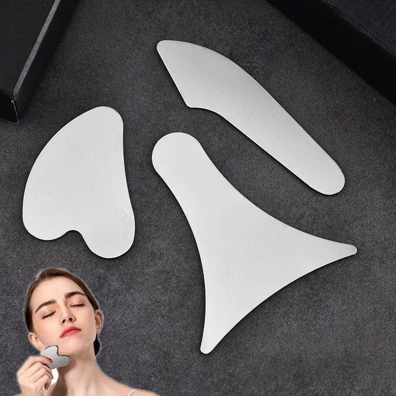 1Pcs Stainless Steel Gua Sha Scraper Massager For Face Neck Body Guasha Massage Tool Facial Skin Care Guasha Board Face Massager