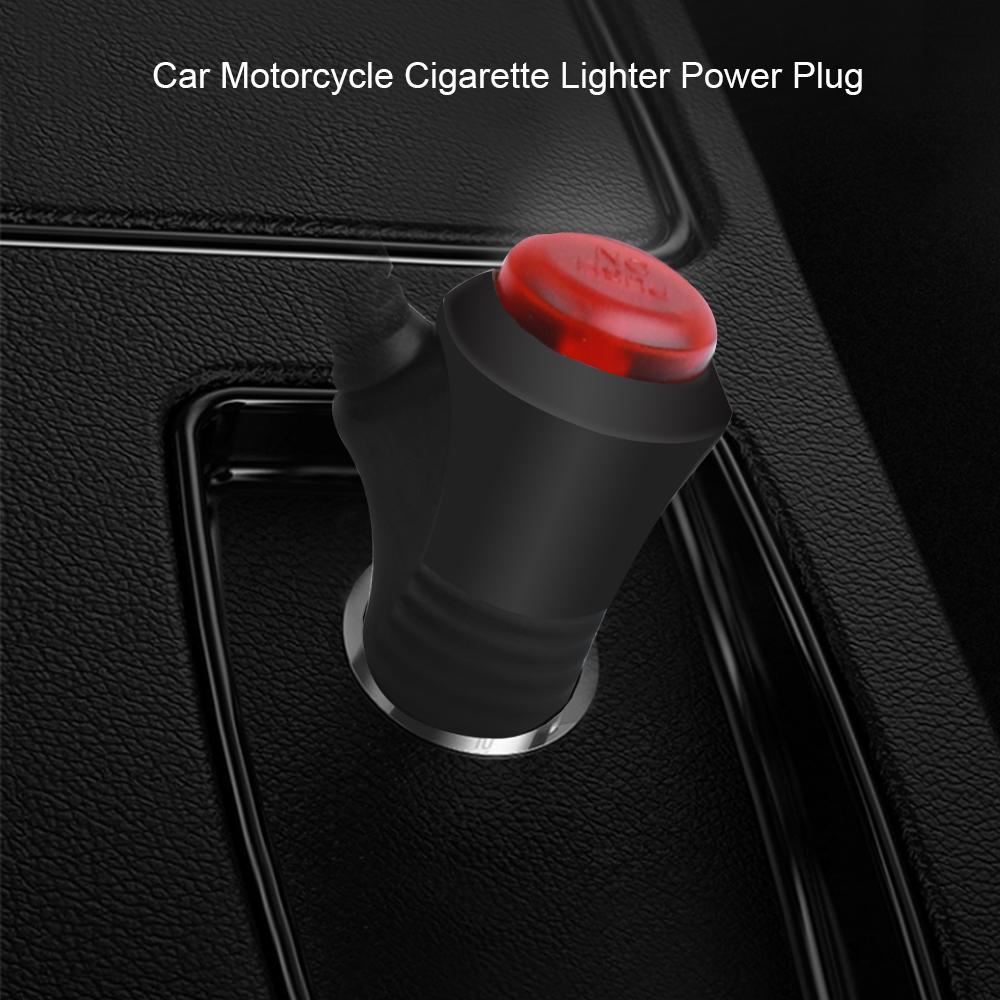 Kebidu Car Socket Adapter Plug Connector with 1.5m Cable On Off Button Switch 12V 24V for Car Motorcycle Truck