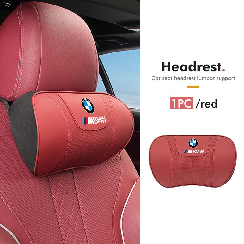 JVVO7 For BMW Car Logo Seat Headrest Neck Pillow Lumbar Support Protect Pad Accessories E90 E60 E46 E39 F30 F10 E87 X3 X4 X5 X1 G30
