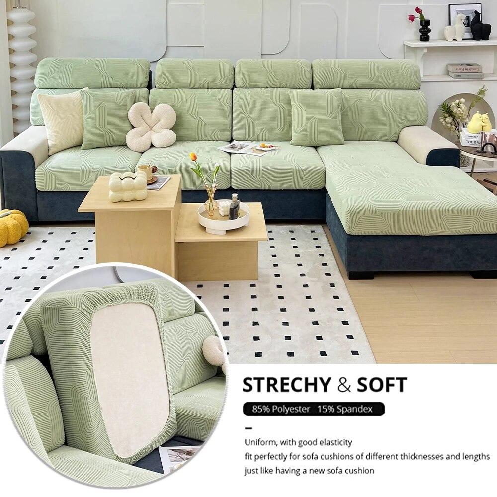 Jacquard Sofa Sectional Cover Elastic Sofa Cover Furniture Protector for Pets Washable Removable Sofa Seat Cushion Slipcover