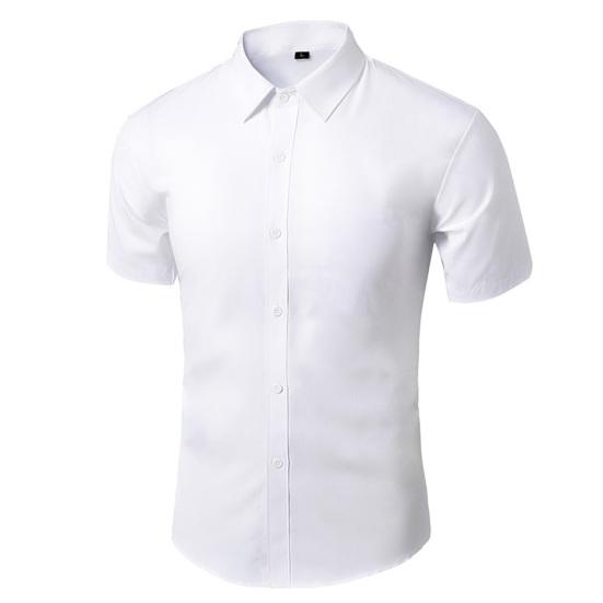 Cămașă pentru bărbați, mâneci scurte, guler răsturnat, cu un singur piept, costum casual de lucru, cămașă, haine de birou.