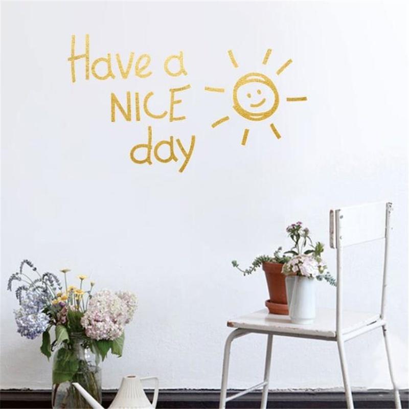 1 Pc Have A Nice Day Wall Sticker Simple Quote Positive Attitude Removable Art Home Decor