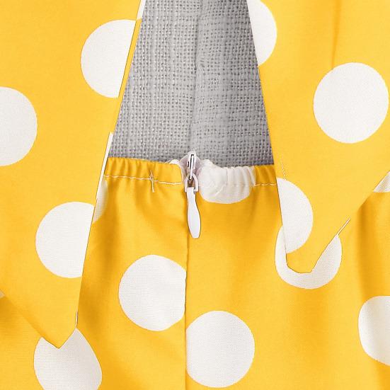 Abendkleid für Damen, Retro-Stil, farblich abgestimmt, Punktmuster, A-Linie, große Schaukel, Schnürung, rückenfrei, Neckholder, V-Ausschnitt, eng, hohe Taille, Knopfleiste, Party, Abschlussball, Midikleid